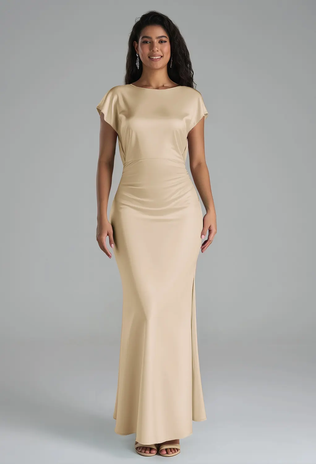 AW Lacey Champagne  Bridesmaid Dresses